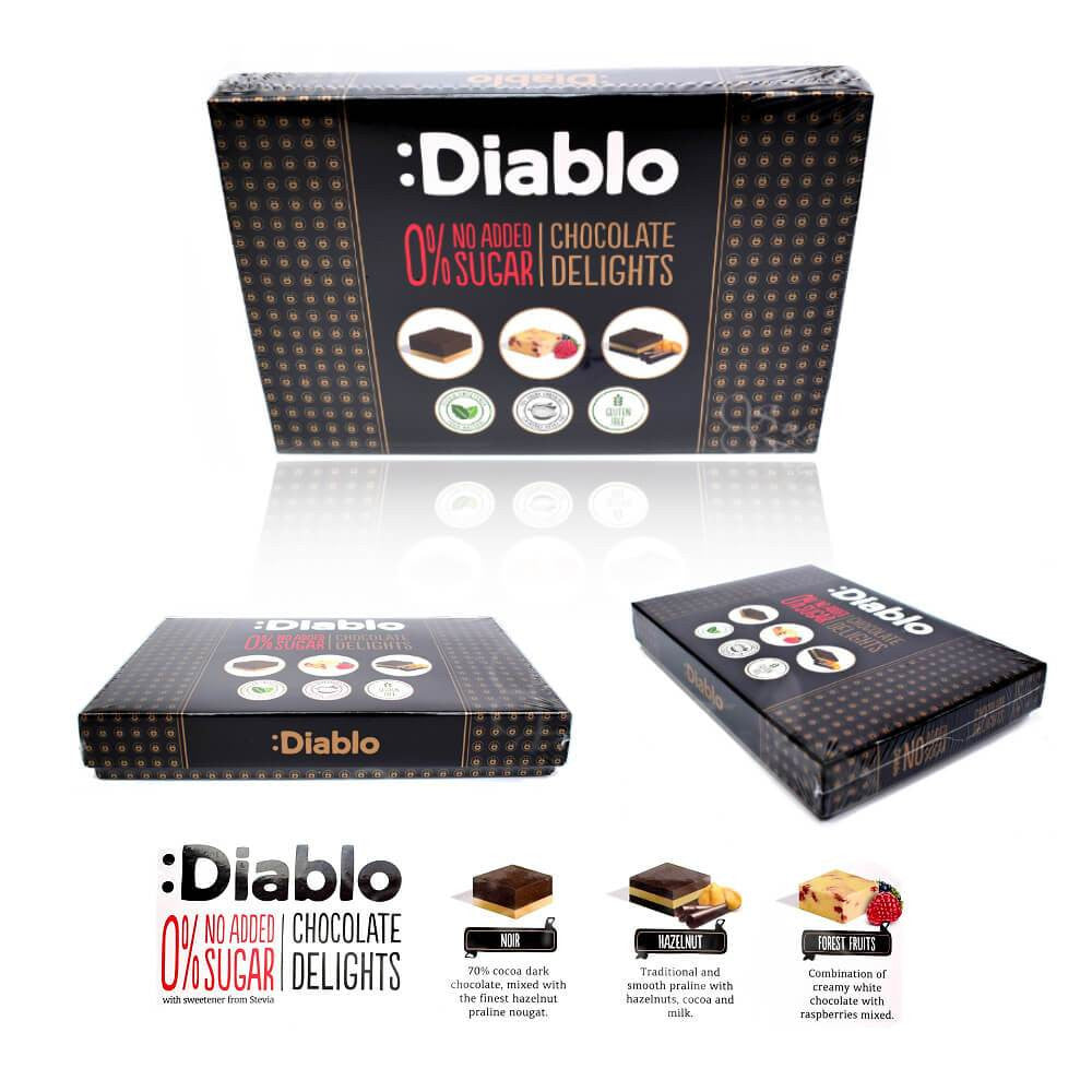 Diablo No Added Sugar 12 Chocolate Delights Box 115g